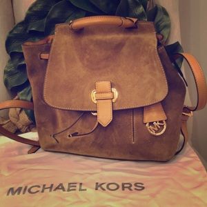 Michael Kors Tan Suede Backpack